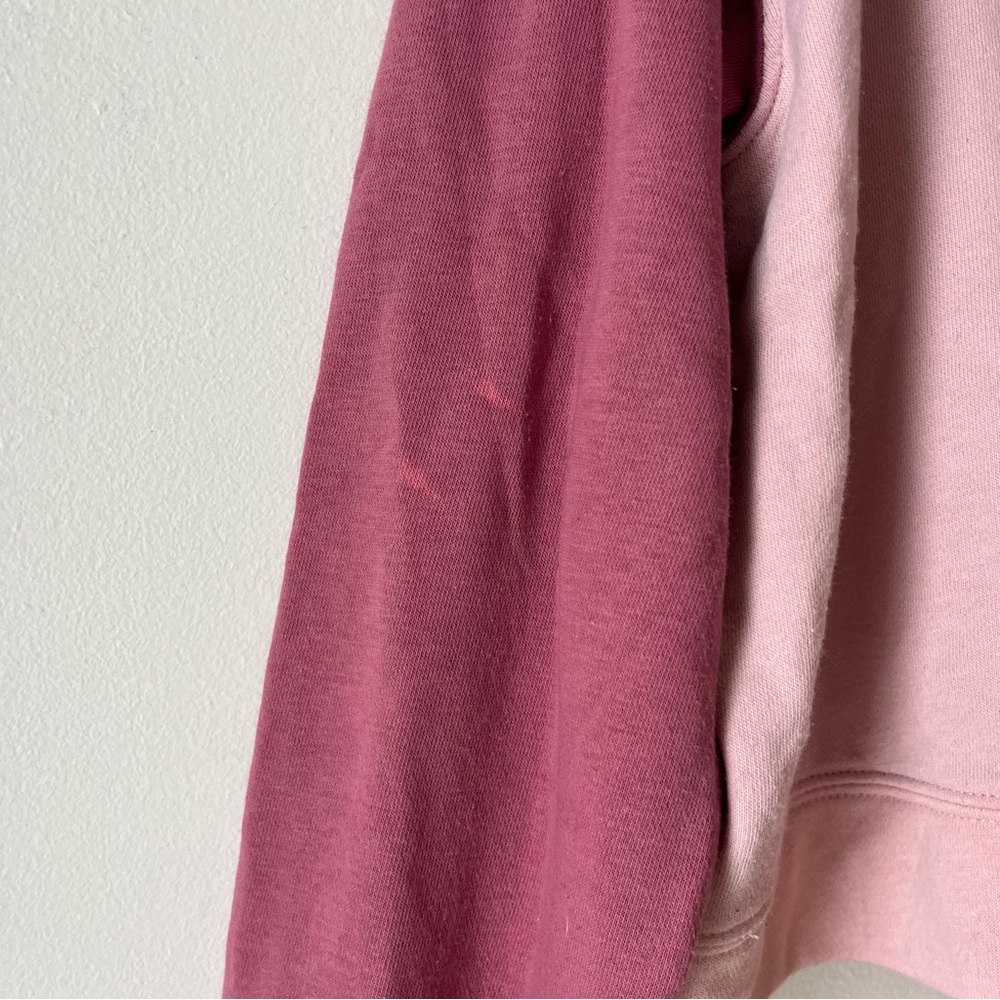 🌼 5/$25 Old Navy Pink Colorblock Bear Hoodie Kids L 10–12 Pullover Sweatshirt - Picture 11 of 11